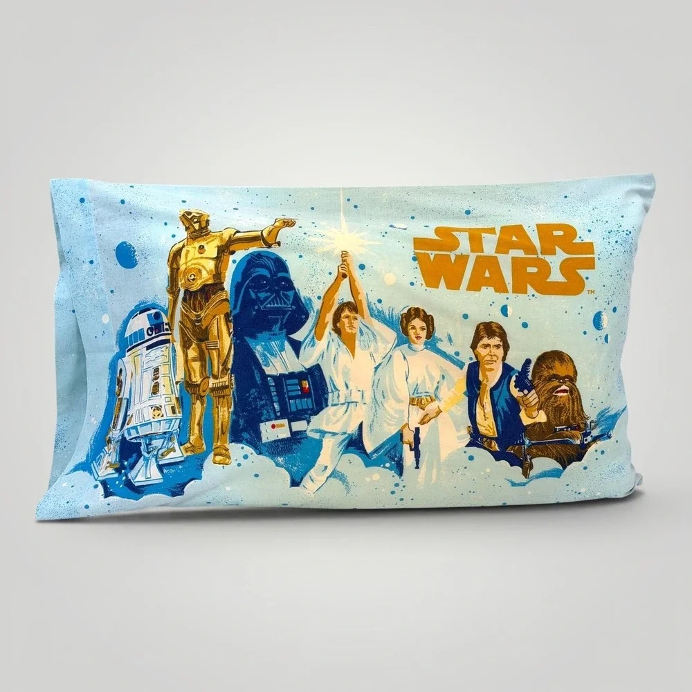 Vintage BIBB Star Wars Pillowcase Original Trilogy Luke Leia Darth‎ Vader USA